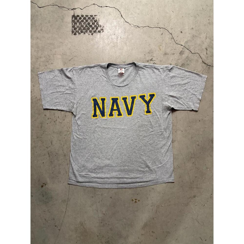 Vintage Hanes Gray Navy Graphic T-Shirt